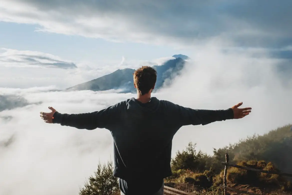 a solo traveler on the hill