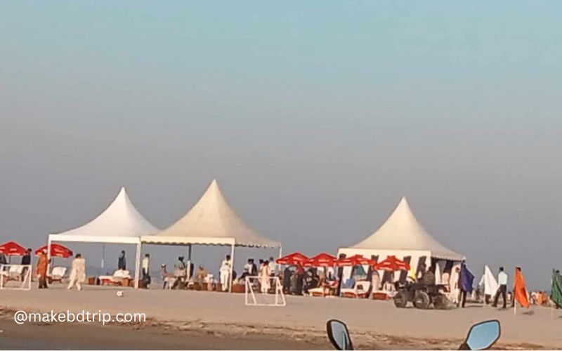 visitors at the kuakata sea beach area