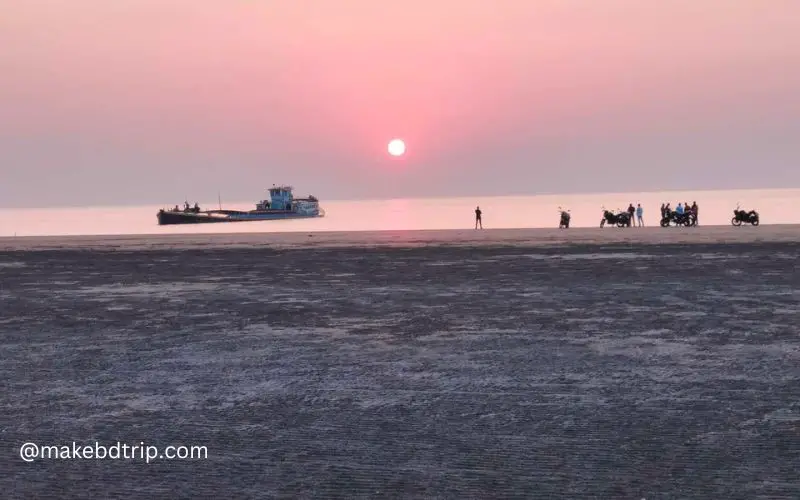 sunset view at kuakata sea beach
